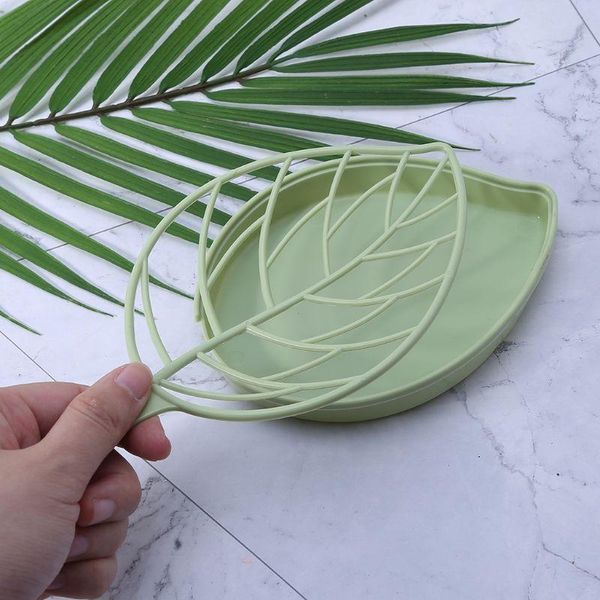 

soap dishes leaf shape double layer non-slip box toilet shower tray draining rack