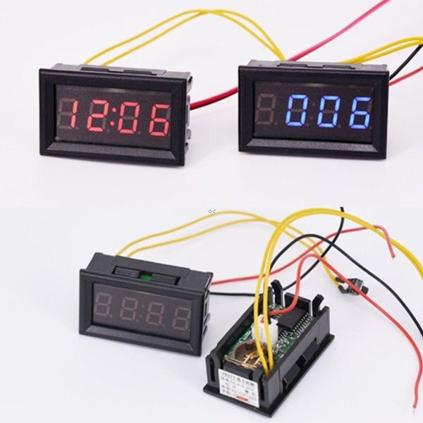 Timers liderados por veículo diy kit eletrônico de relógio carros de motocicleta Timer digital Display Powearf-off Memória DC4.5-30V Verde azul verde