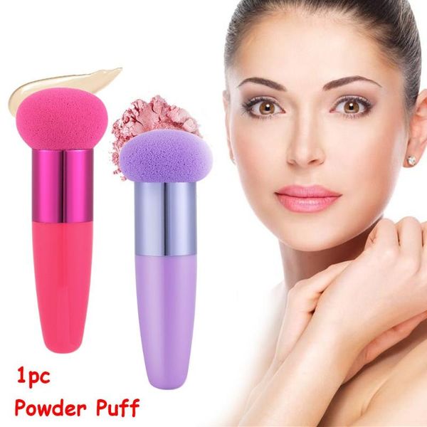 

sponges, applicators & cotton mushroom head foundation powder puff women beauty sponge with handle smooth shaped cosmetic tool