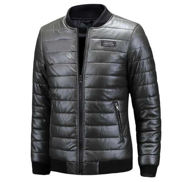 

new men's mode jacket from leather pu coat male swallowing parkas man stands outerwear plus size 7xl 8xl di49, Black