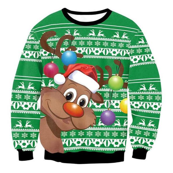 

men's sweaters ugly christmas sweater funny reindeer couple pullover xmas jumpers men women autumn crew neck holiday sweatshirt, White;black