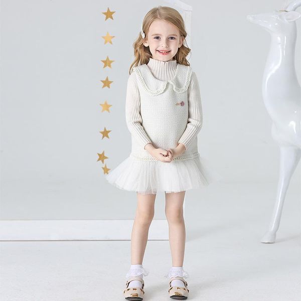 

girl's dresses spring autumn girls dress plaid solid cotton linen christmas party casual kids clothes 2-8y toddler baby, Red;yellow