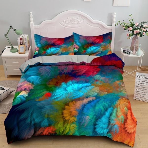 

bedding sets 3d abstract set 2/3 pcs duvet cover & pillowcase with zipper closure single double full  king size comforte