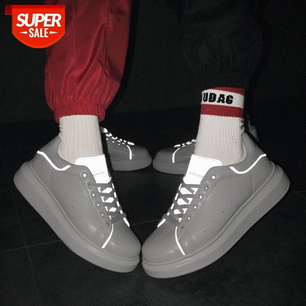 

spring luminous white shoes for men and women korean thick-soled sports running lovers student board #p72n