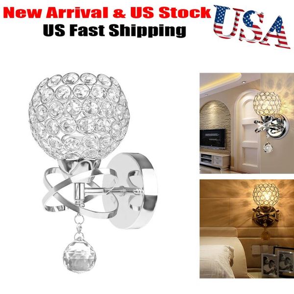 

e14 modern creative crystal wall light living room corridor balcony lamp wall sconce crystal light for home ligting ac 85-250v