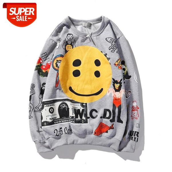 

2020 New Spring Hoodies Kanye Smliey Graffiti Men and Women Sweatshirt Harajuku Xxxtentacion Hip Hop Stranger Things Hoody #0i7t, Black
