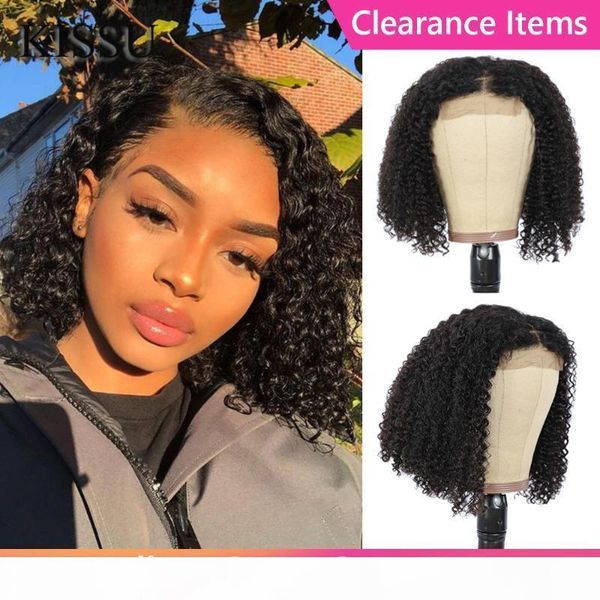 

12inch bob wig kinky curly 12inch lace front wigs for black women curly lace front wig peruvian human hair bob, Black;brown
