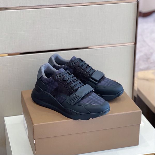 

2021 latest velcro men's shoes designer plaid platform comfortable luxury sneakers size 38-45, Red;white