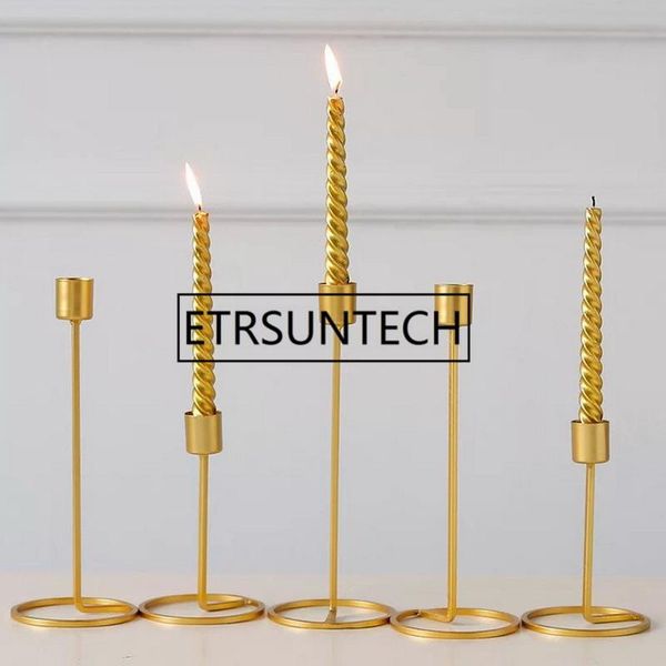 

candle holders european style holder gold single head iron 3d geometric candlestick romantic table decor creative home wedding