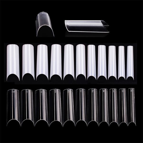 

550p/bag long false nail tips xl s extension full cover tip uv gel transparent fake manicure tools salon usage 211007, Red;gold