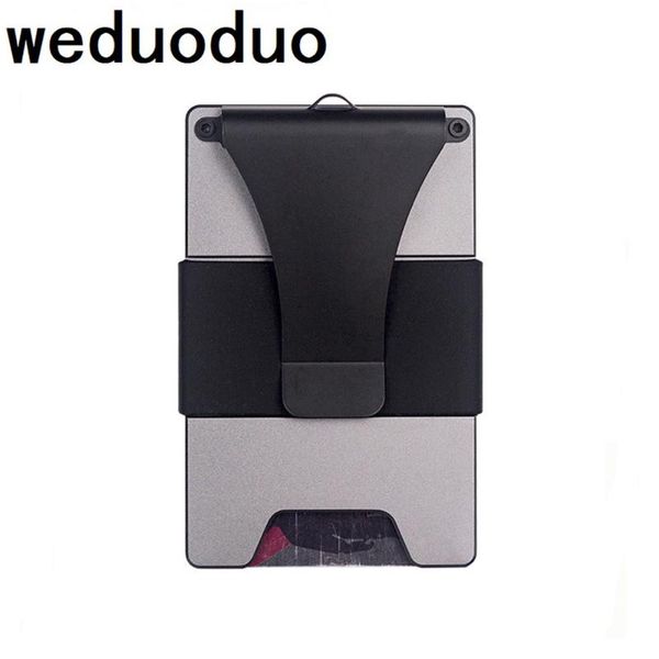 

card holders 2021 style rfid holder minimalist wallet metal men women id aluminium blocking for cards, Brown;gray