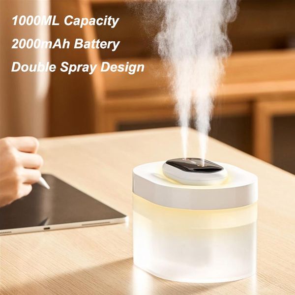 

humidifiers 1l electric air humidifier household ultrasonic aromatherapy diffuser rechargeable portable cool mist maker purifier for home