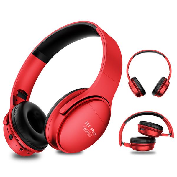 

bluetooth headphones hifi stereo wireless earphones gaming headsets over-ear noise canceling with mic support fm tf card h1 pro