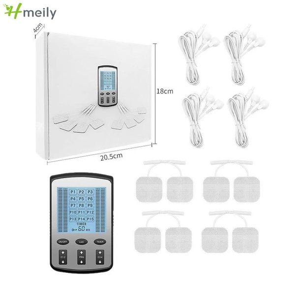 

full body massager ems unit 15modes eletric compex muscle stimulator acupuncture pulse vibration pad physiotherapy ten machines