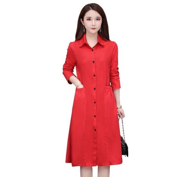 

women's trench coats moda mujer ladies windbreaker elegant mid-length spring autumn retro foreign style large size thin jacket slim but, Tan;black