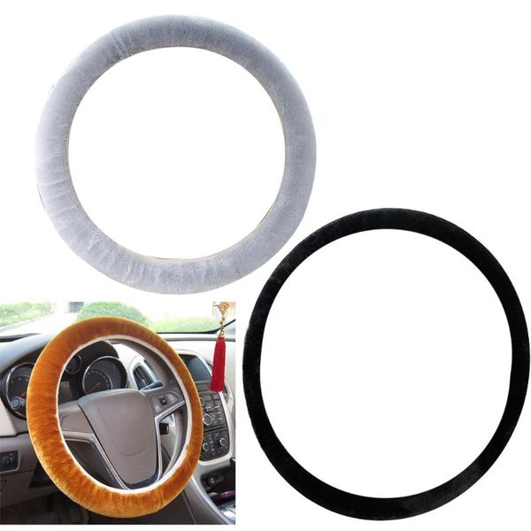 

furry fluffy plain steering wheel car cover car truck suv elegent washable
