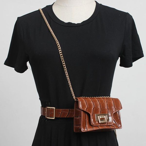 

belts [ewq] 2021 novelty all-match cover personally metal buckle crocodile criss-cross bag adjustable waist paint leather belt 8y426, Black;brown