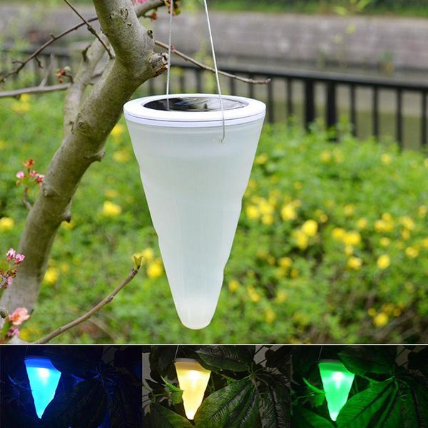 

solar lamps led cone hanging lamp garden decoration