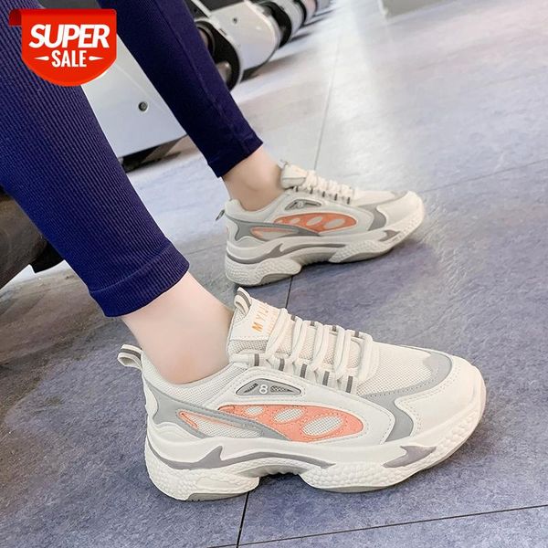 

women platform chunky sneakers 2021 spring designers fashion lace up casual shoes woman breathable old dad shoes ladies mesh #wq5g