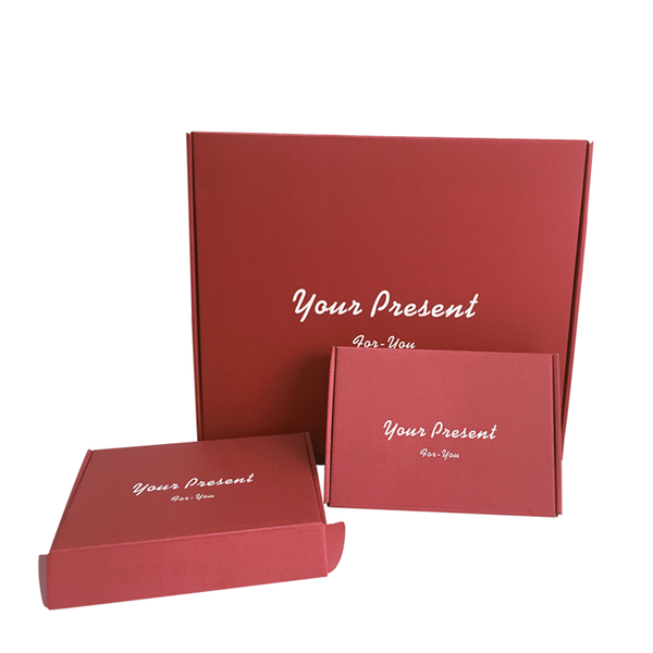 

10pcs red corrugated paper box your present for you gift boxes kraft packaging carton cardboard express box mailers 20x14x4cm