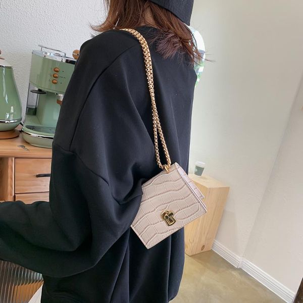 

shoulder bags women pure mini chain pu leather casual messenger crossbody bag youth ladies small square