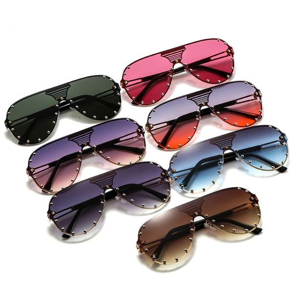 

large frame trendy one-piece color metal fashion men's and women's sunglasses wild personality net celebrity street shooting sungl, White;black