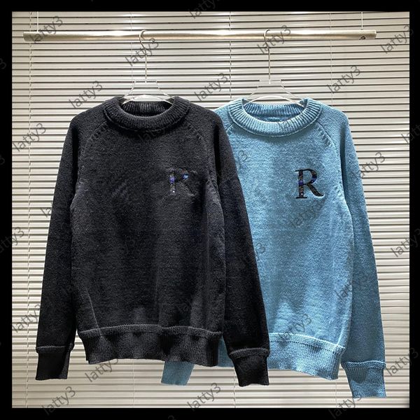 

21ss winter summer designers woolen sweater new high grade cotton printed blouse long sleeve blouse brand sweatshirt size m-3xl, Black