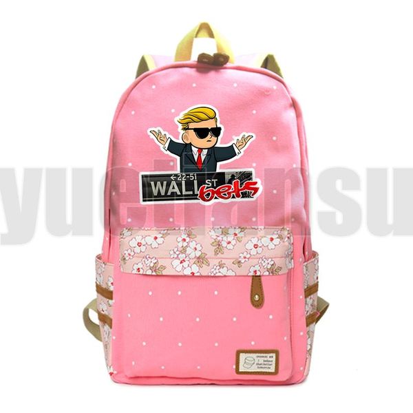 

backpack wallstreetbets backpacks student gamesgme wsb harajuku floral notebook schoolbag teenage girl lapbookbag women travelbag