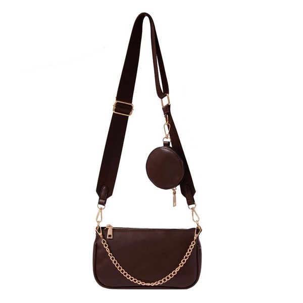 

womens vintage quality pu leather 2 pcs handbags with wide shoulder belt shoulder bag female crossbody handbags and purses