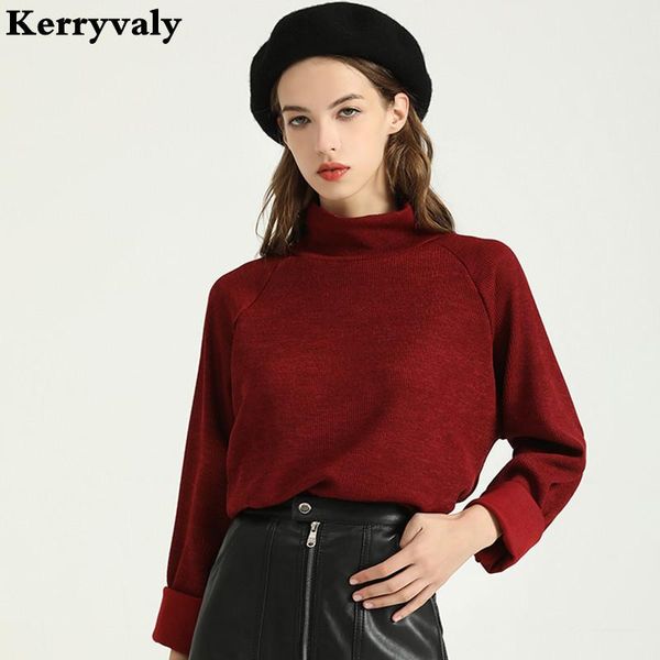

women's sweaters autumn / winter long sleeve turtleneck base loose pullover sweater women high collar ropa de invierno mujer k5320, White;black