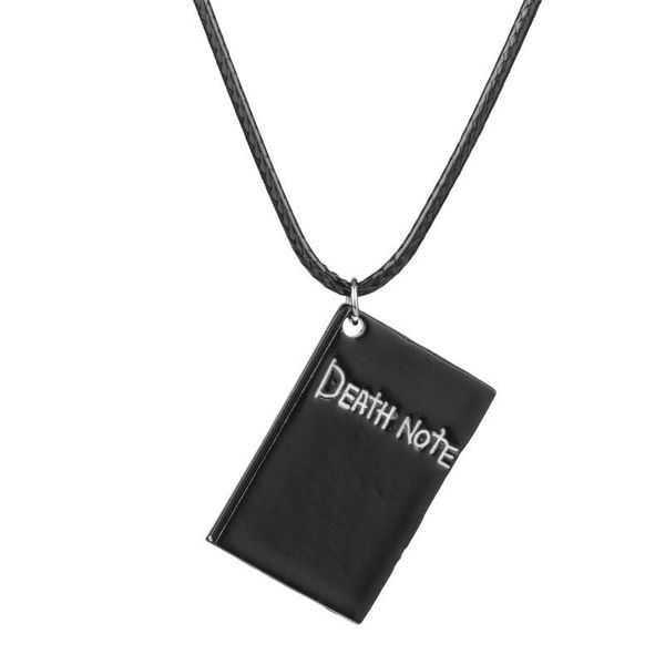 

pendant necklaces classic anime death note necklace rope leather choker fashion black book model for women and men accessory, Silver