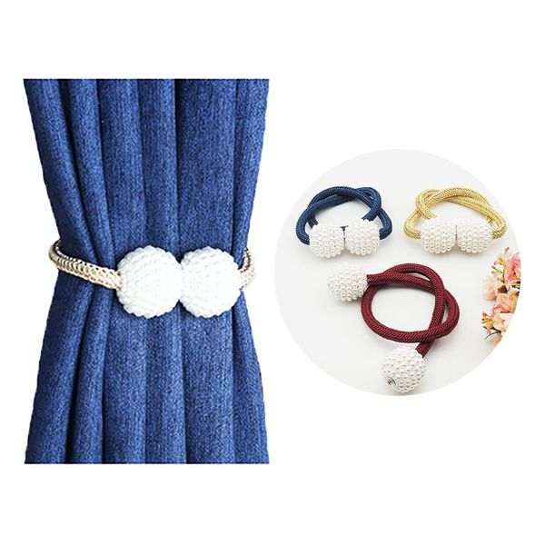 

other home decor 16 colors pearl magnetic curtain clip holders hanging ball buckle tieback accessories decoration 2021