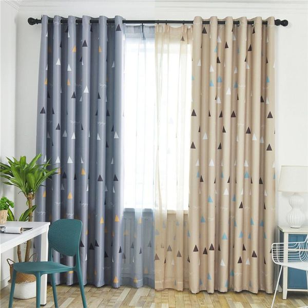 

triangle print coffee curtains for kitchen elegant polyester grommet blue blackout curtain panels for living room bedroom