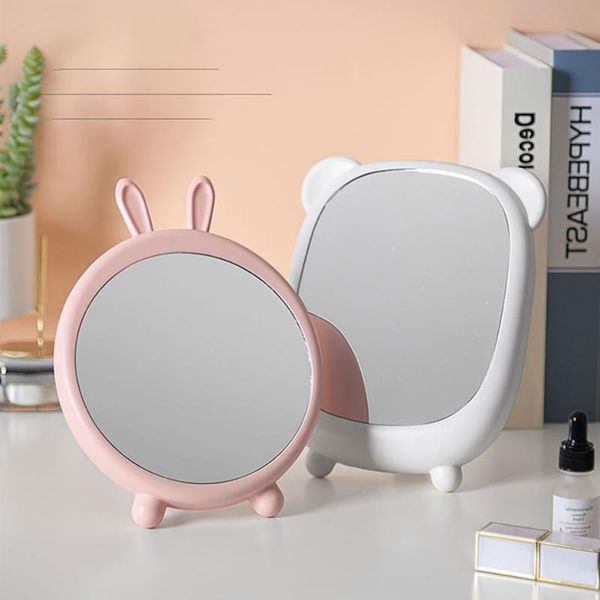 Specchi 1pc Cartoon HD Mirror Makeup Office Desktop Dressing Table Girl Vanity con staffa retrattile