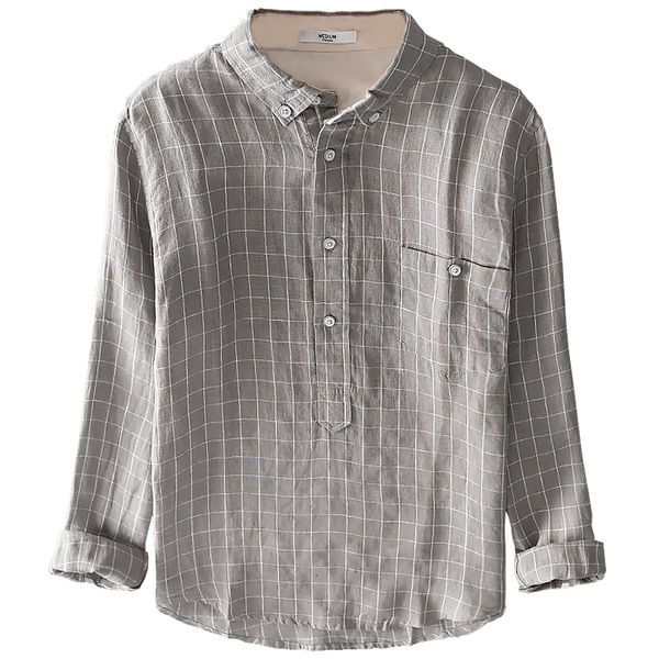 

2021 new nova chegada 100% linho de manga longa marca camisas casuais para moda confortvel camisa dos homens chemise 4af1, White