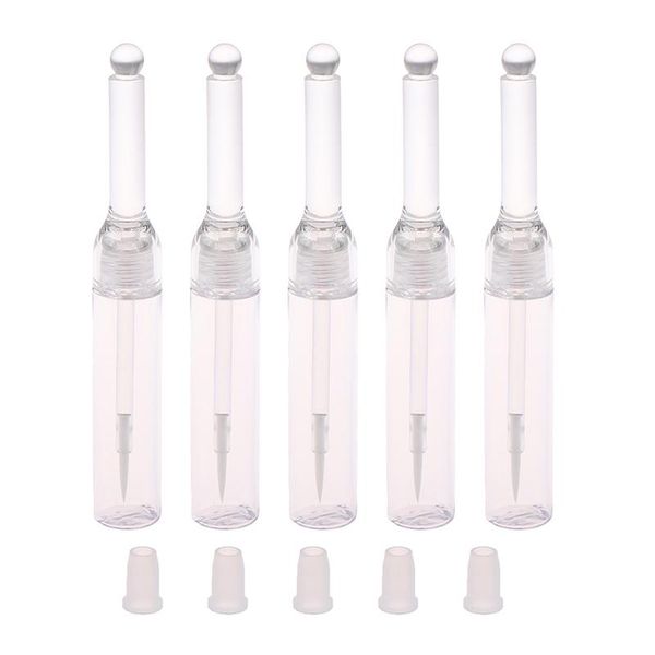 

5pcs 9ml clear empty lip gloss tube round liquid lipstick bottle cosmetic