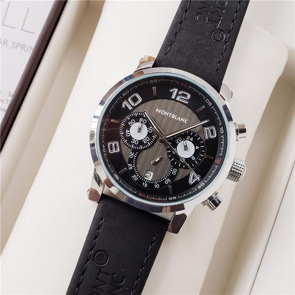 

wristwatches mens watches stainless steel quartz leather band, Slivery;brown