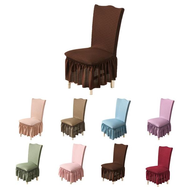 

1/2/4/6/pcs soild lace chair covers spandex elastic chair cover wedding banquet l seat cover red for living room 8 colors