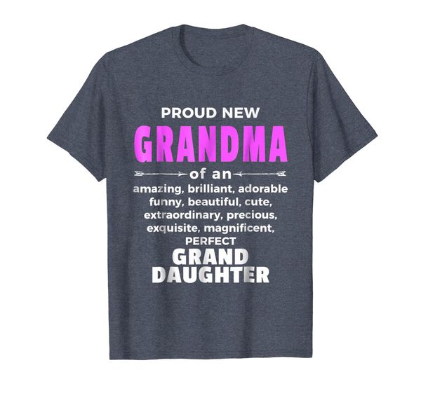 

proud grandma of...perfect grand daughter - new grandma gift, White;black