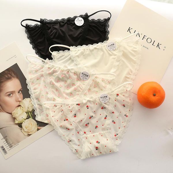 

panties 3 pieces a pack ladies lace print g-string soft girl's underpants fashion female lingerie see through underwear, Camo