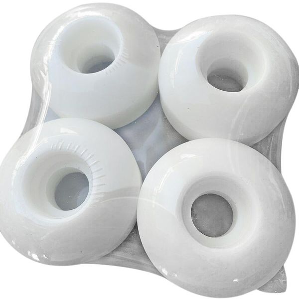 

a set of 4 blank 52mm white replacement skateboard longboard wheel 95a rollers