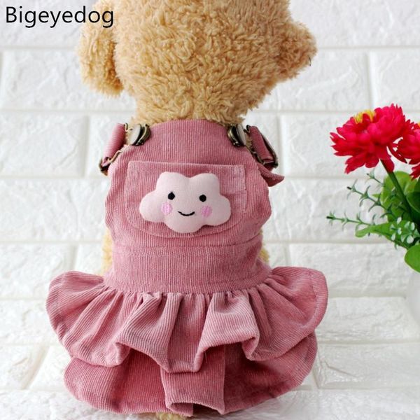 

dog apparel bigeyedog cute dress corduroy strap for pets clothing poodle bichon yorkie princess skirt clothes pet costume