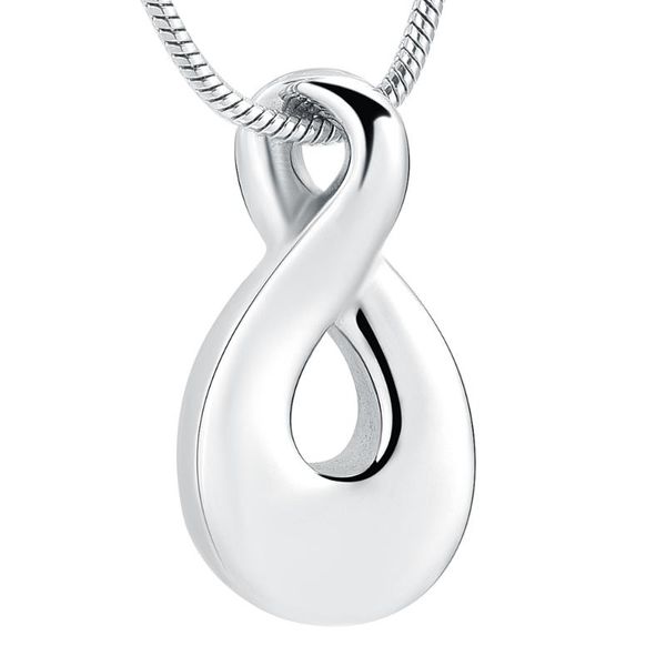 

pendant necklaces lkj11527 infinity lover's necklace polishing women/ girl gift item memory charm stainless steel cremation jewelry, Silver
