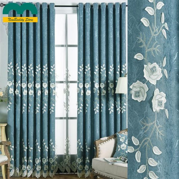 

curtain & drapes luxury chenille curtains for living dining room bedroom blackout window embossed embroidered customized
