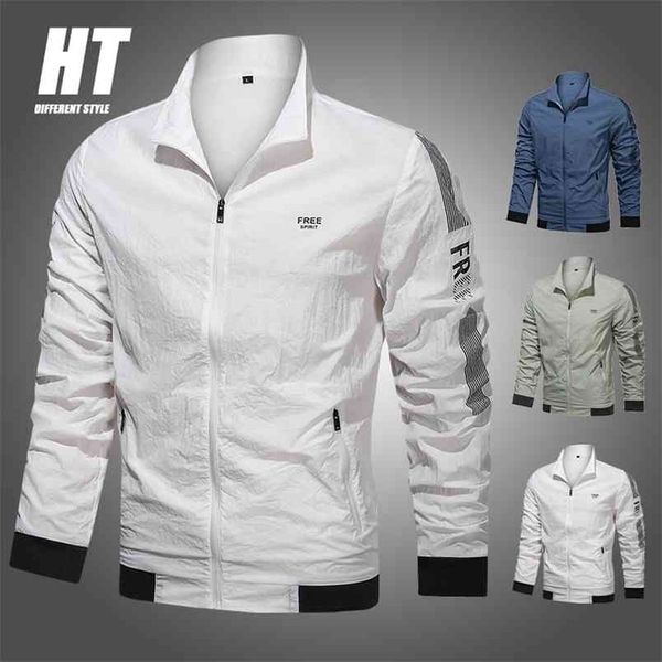 

mens windbreaker jackets bomber jacket men casual hooded spring patchwork outdoor sports coats fashion outdoor clothes male 210818, Black;brown