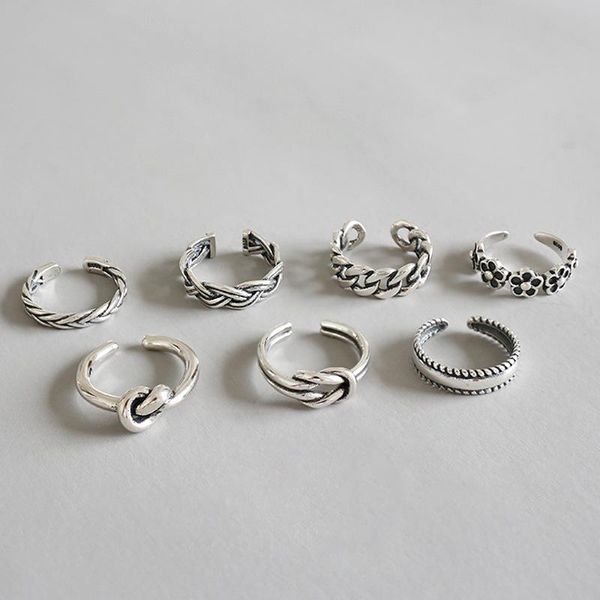 

cluster rings 925 sterling silver woman fashion 2021 knuckle ring multi styles adjustable toe beach foot jewelry, Golden;silver