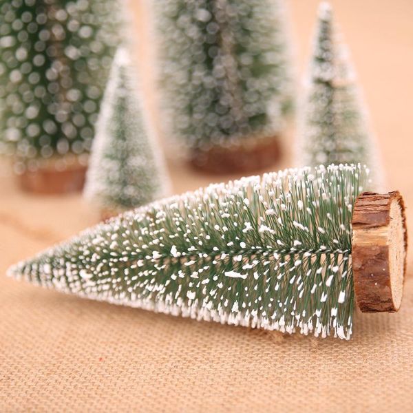 

christmas decorations diy home tree table ornament 10/15/20/25/30cm mini pine with wood base decor happy year