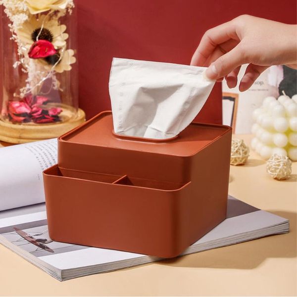 

tissue boxes & napkins remote control storage dustproof box simple coffee table pp deskcontainer living room home decor school office