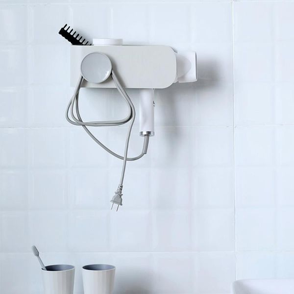 

bathroom storage & organization wall hair dryer holder suction cup rack with organizer mounted