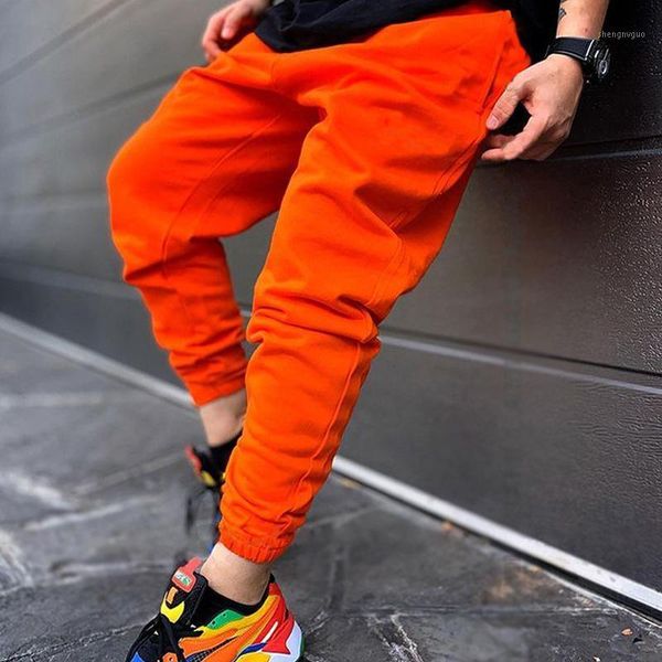 

style fashion trend sweatpants fitness bodybuilding casual men slim fit streetwear jogging male trouser men's pants, Black